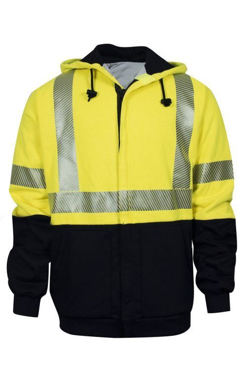 National Safety Apparel VIZABLE FR Hybrid Deluxe Zip-Front Sweatshirt ...