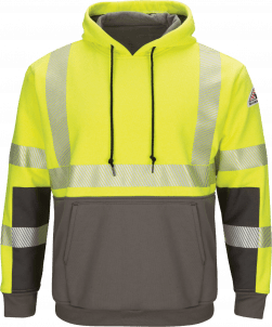 Bulwark Men’s Hi-Visibility Color Block Pullover Fleece Sweatshirt