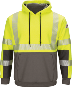 Bulwark Men’s Hi-Visibility Color Block Pullover Fleece Sweatshirt