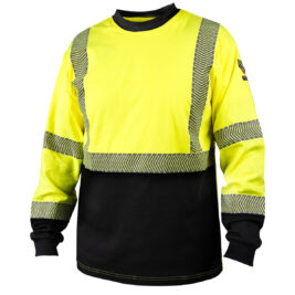 Black Stallion Flame Resistant Hi-Vis Class Cotton Knit Long Sleeve T-Shirt